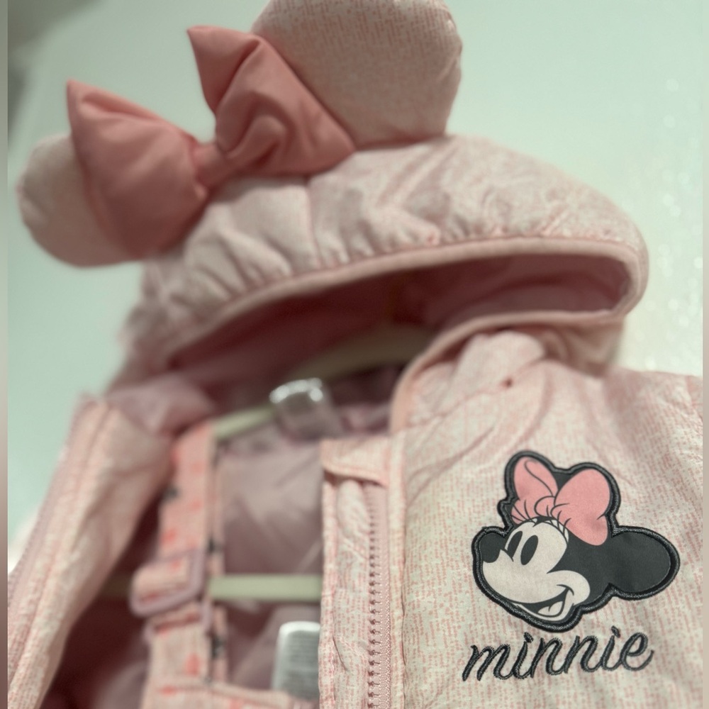 Disney Pink Minnie Mouse Kids Matching Snowsuit